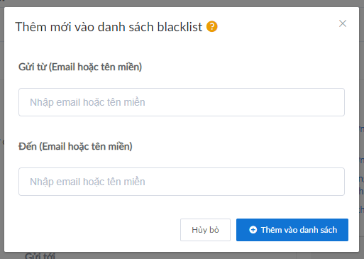 Cấu hình blacklist Business Email
